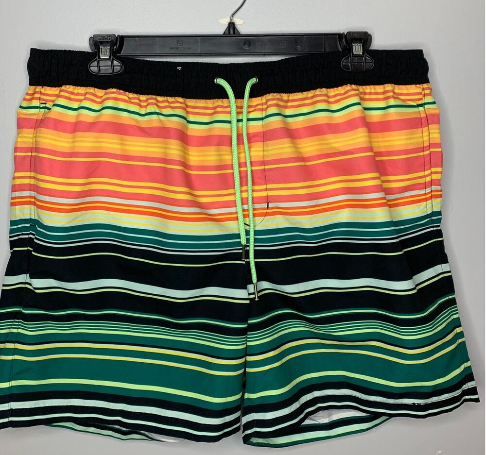 Crane Men's XL Striped Swimsuit with Lining 100% Polyester